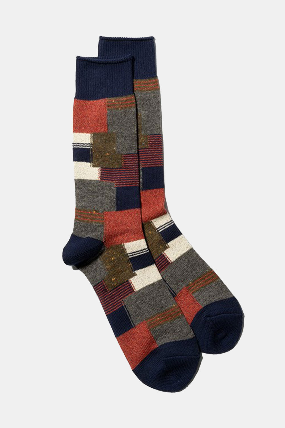 Anonymous Ism Patchwork Crew Socks (Navy)
