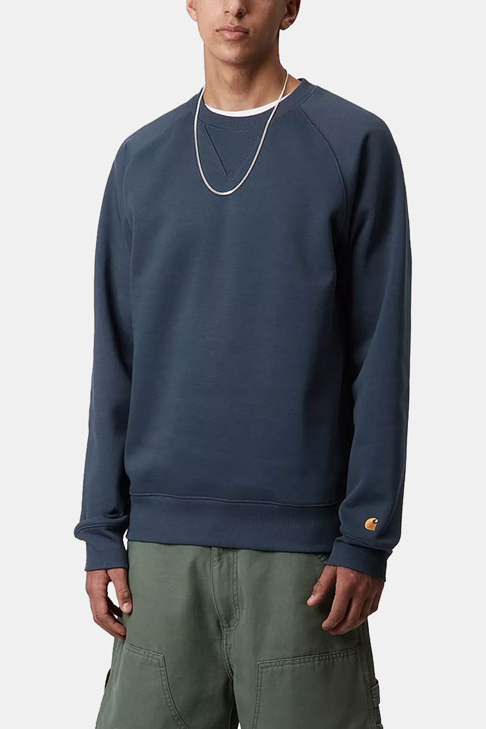 Sweat-shirt Carhartt Wip Chase (bleu sombre / or)