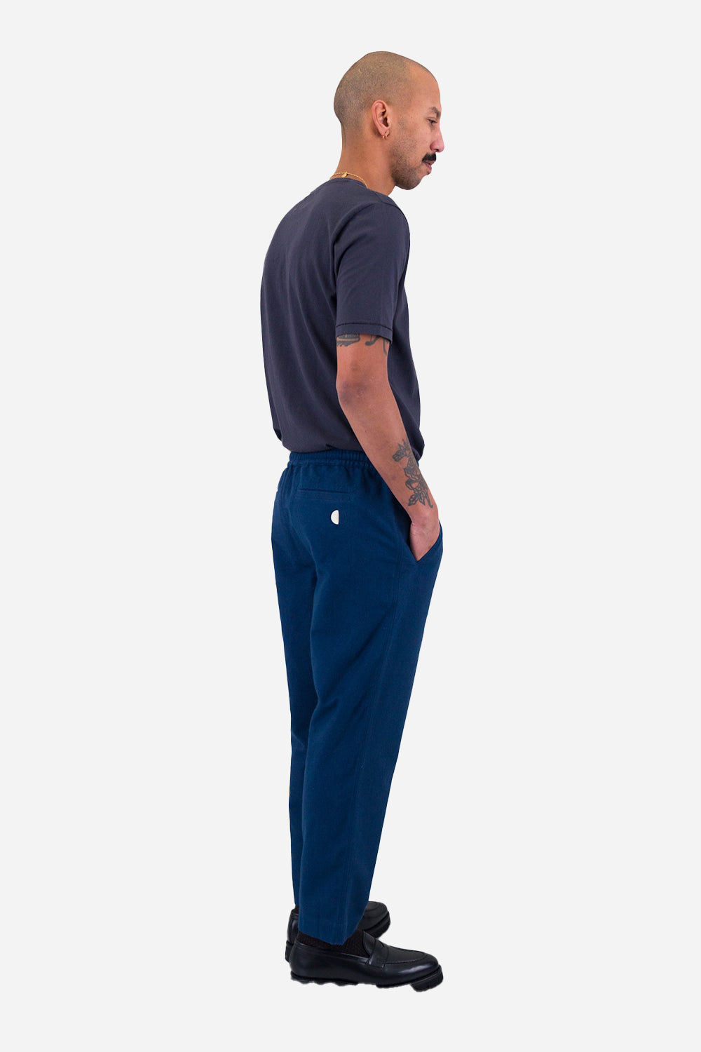 Pantalon d'assemblage de drawcord folk (encre Blue Moleskin)