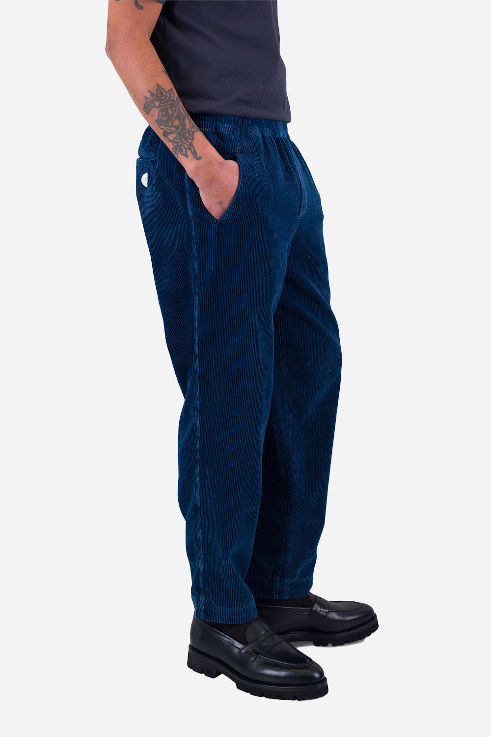 Pantalon d'assemblage de drawcord folk (cordon indigo lavé)