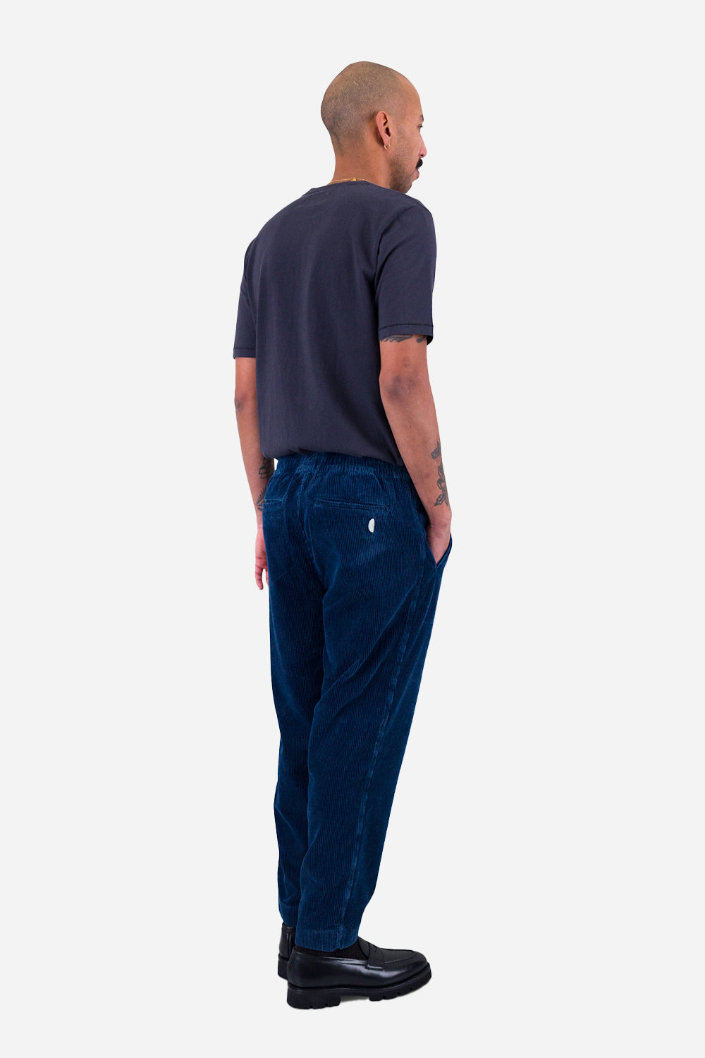 Pantalon d'assemblage de drawcord folk (cordon indigo lavé)