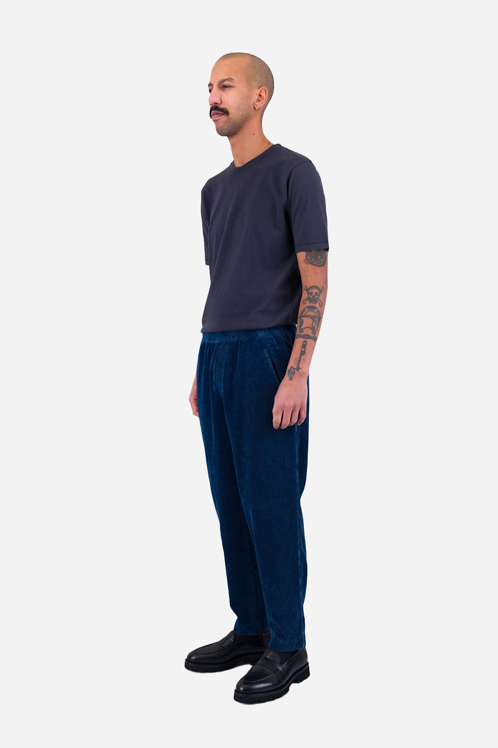 Pantalon d'assemblage de drawcord folk (cordon indigo lavé)