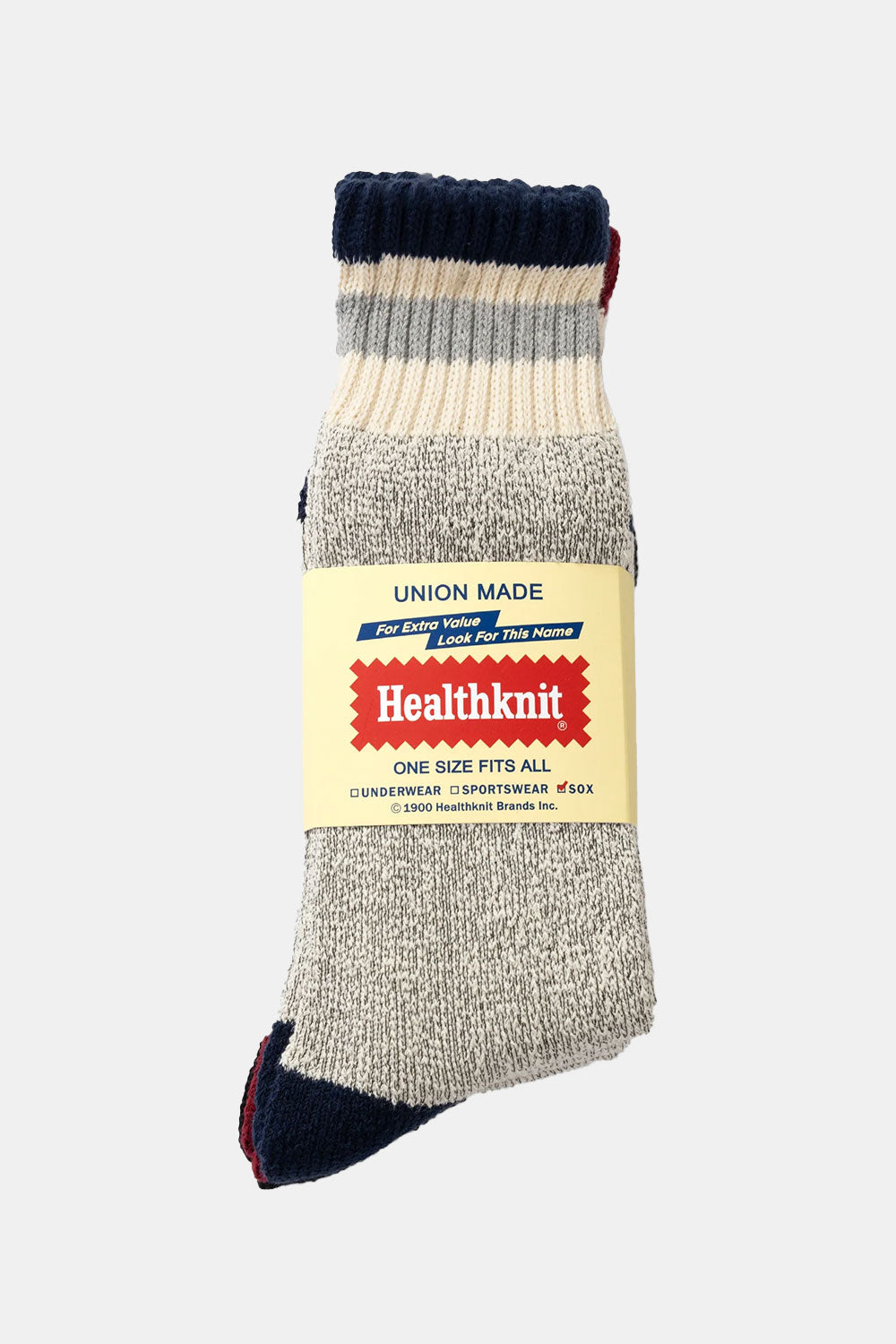 Healthknit 3 Pack Stripe Crew Socks (Grey Multi)