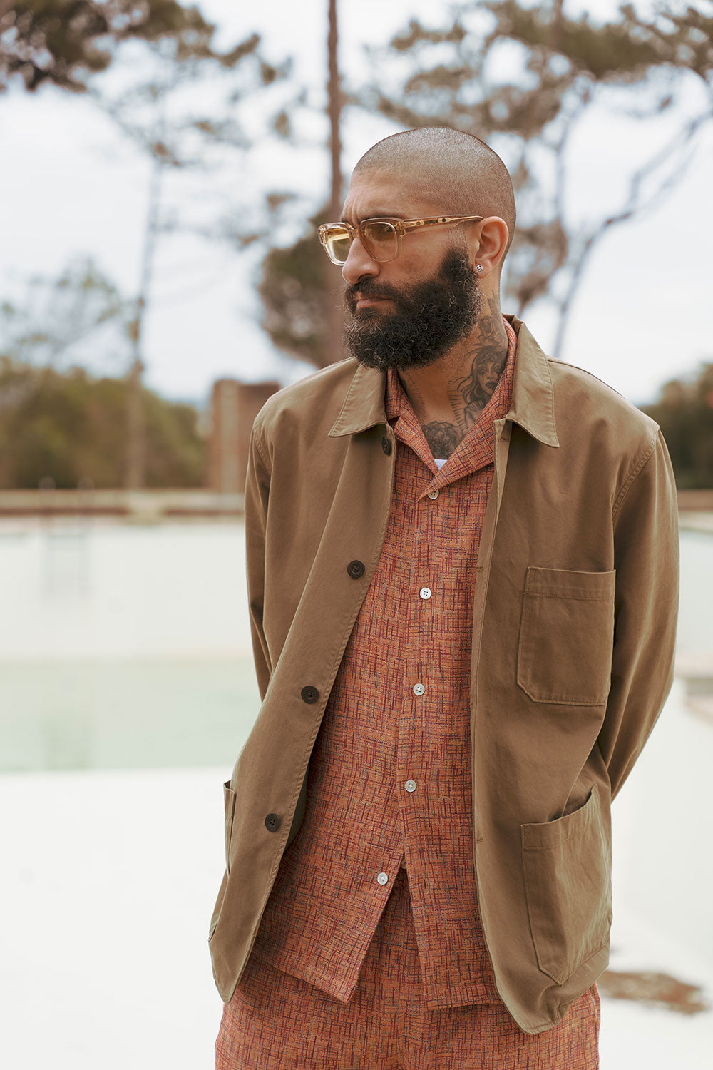 Chemise de boucle en flanelle portugaise (imprimé de raisin)