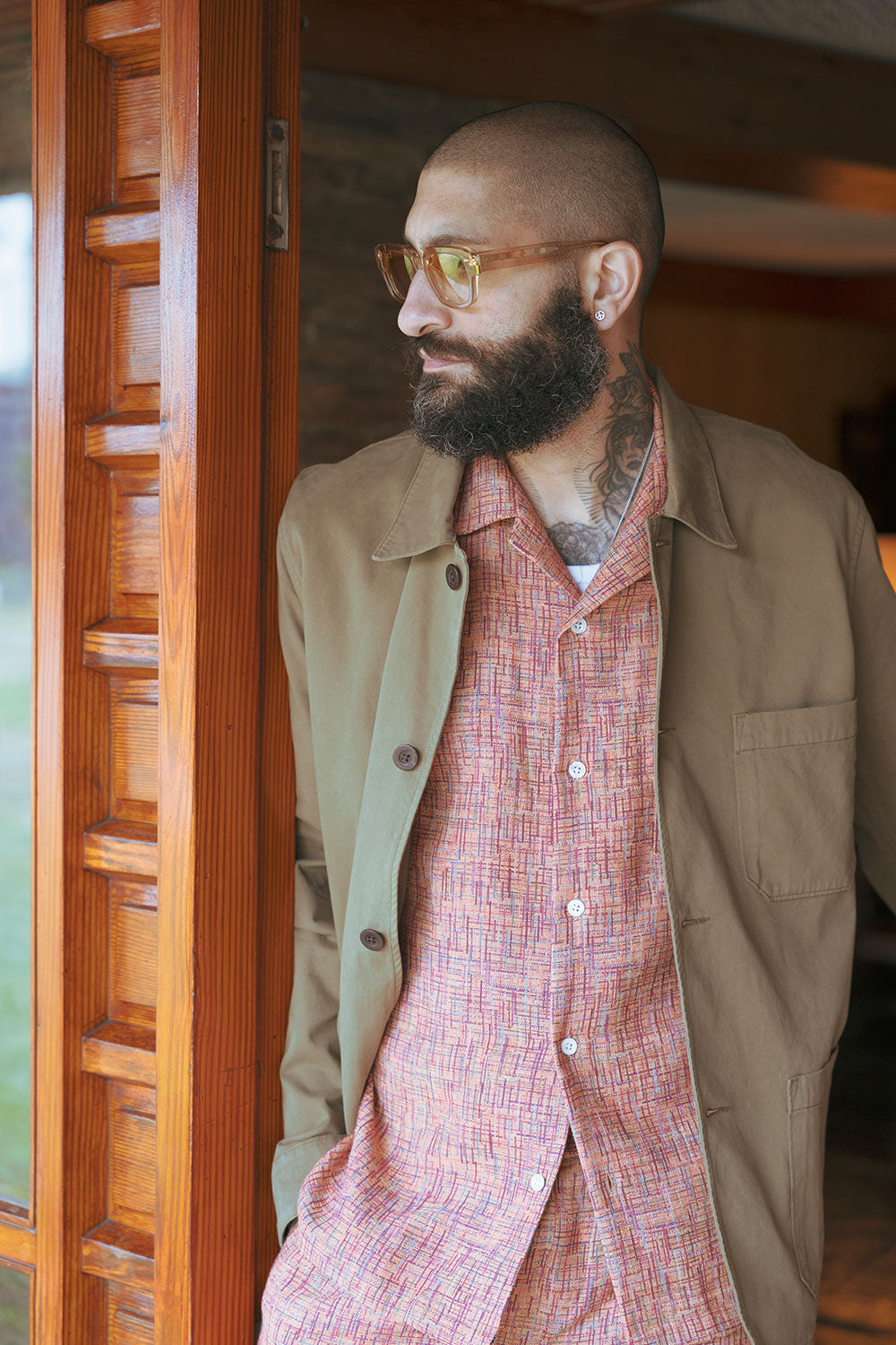 Chemise de boucle en flanelle portugaise (imprimé de raisin)