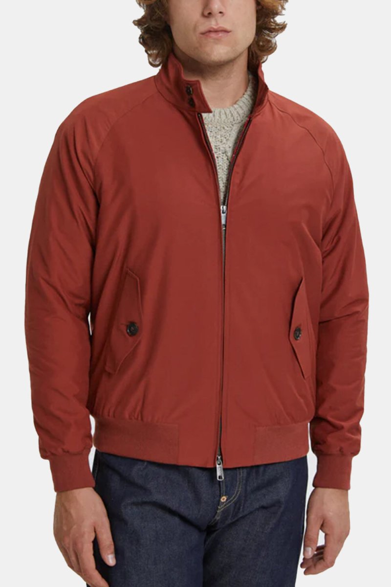 Baracuta G9 Classic Cotton-Blend Harrington Jacket (Brick Red