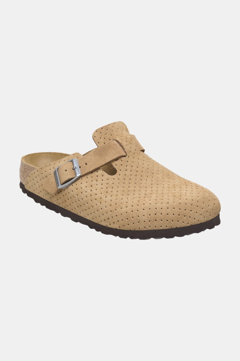 Birkenstock Boston BS Suede Embossed (Emboss Dots New Beige) | Sandals