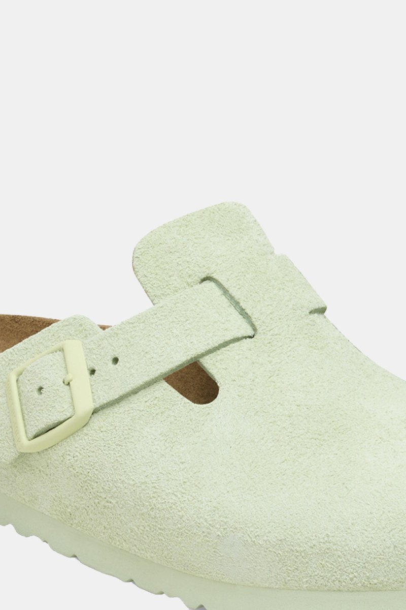 Birkenstock Boston BS Suede Leather (Faded Lime) | Sandals