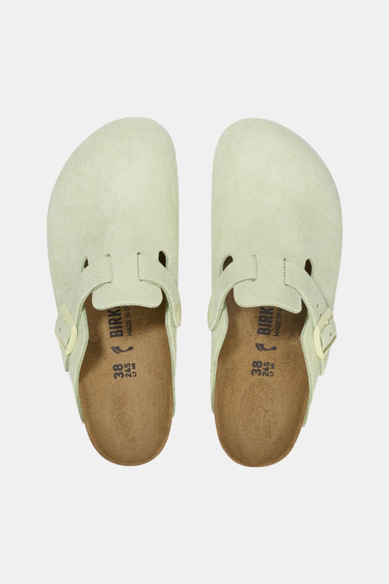 Birkenstock Boston BS Suede Leather (Faded Lime) | Sandals