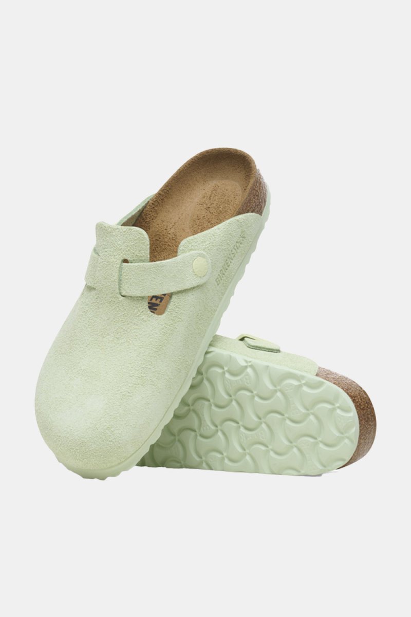 Birkenstock Boston BS Suede Leather (Faded Lime) | Sandals