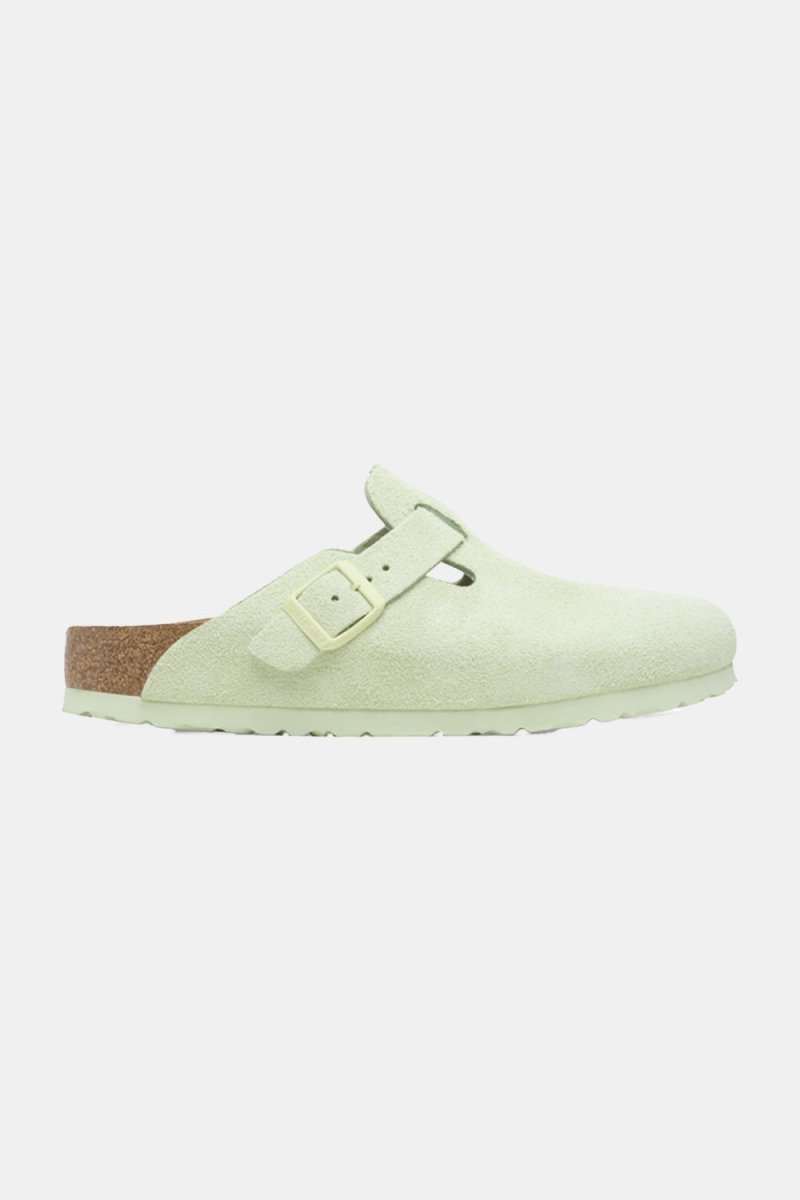 Birkenstock Boston BS Suede Leather (Faded Lime) | Sandals