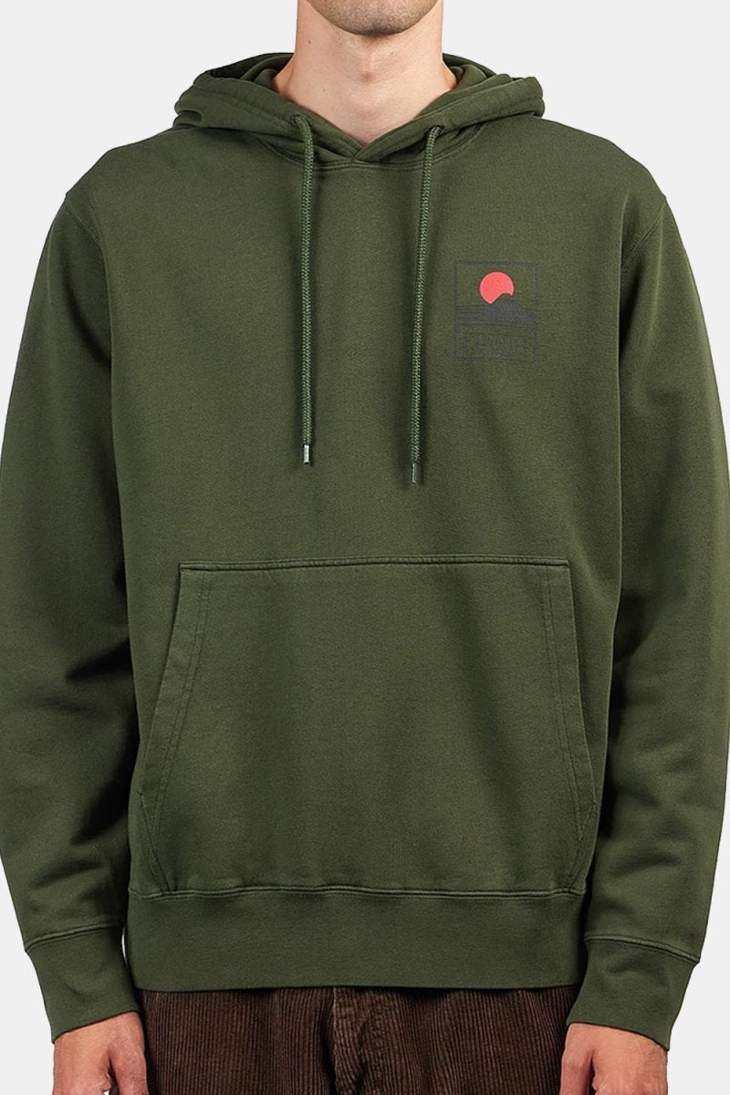 Edwin Sunset On Mount Fuji Hooded Sweatshirt (Kombu Green) | Sweaters