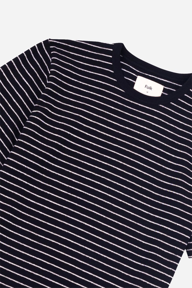 Folk Textured Stripe T-Shirt (Black/Ecru) | Shirts