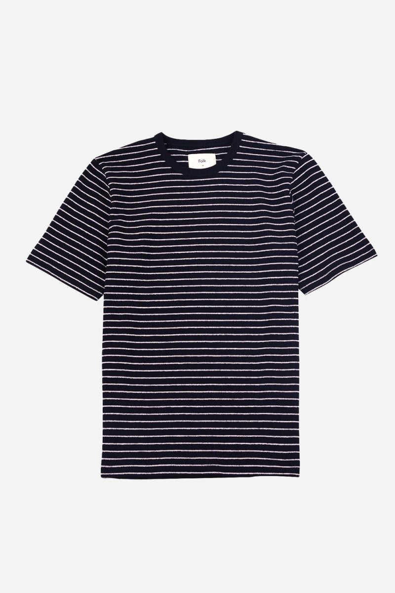 Folk Textured Stripe T-Shirt (Black/Ecru) | Shirts