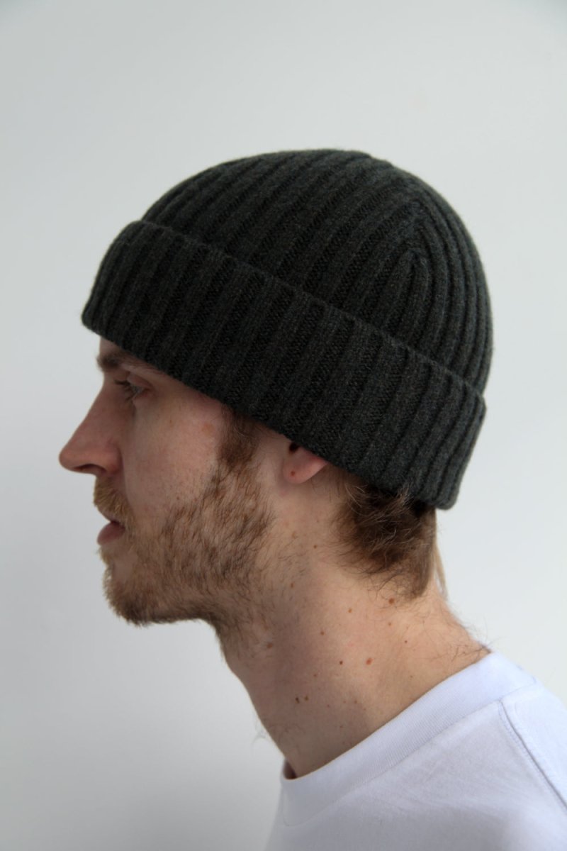 Half Dozen Super-Soft Lambswool Fisherman Beanie (Seaweed Green) | Hats