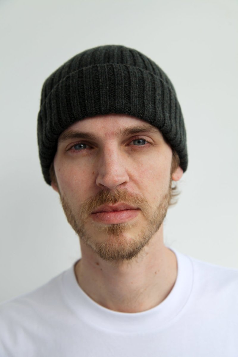 Half Dozen Super-Soft Lambswool Fisherman Beanie (Seaweed Green) | Hats