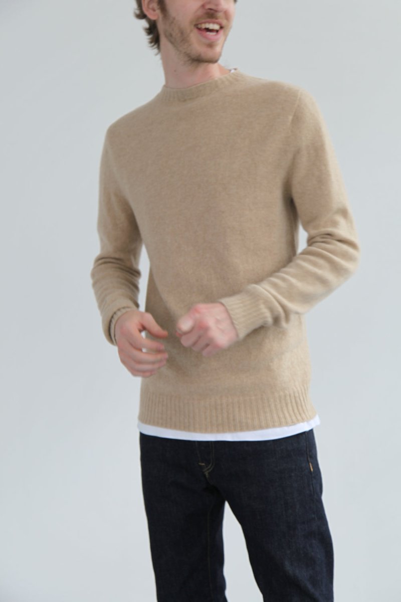 Half-Dozen Supersoft Wool & Baby Alpaca Crew (Niger Cream) | Knitwear