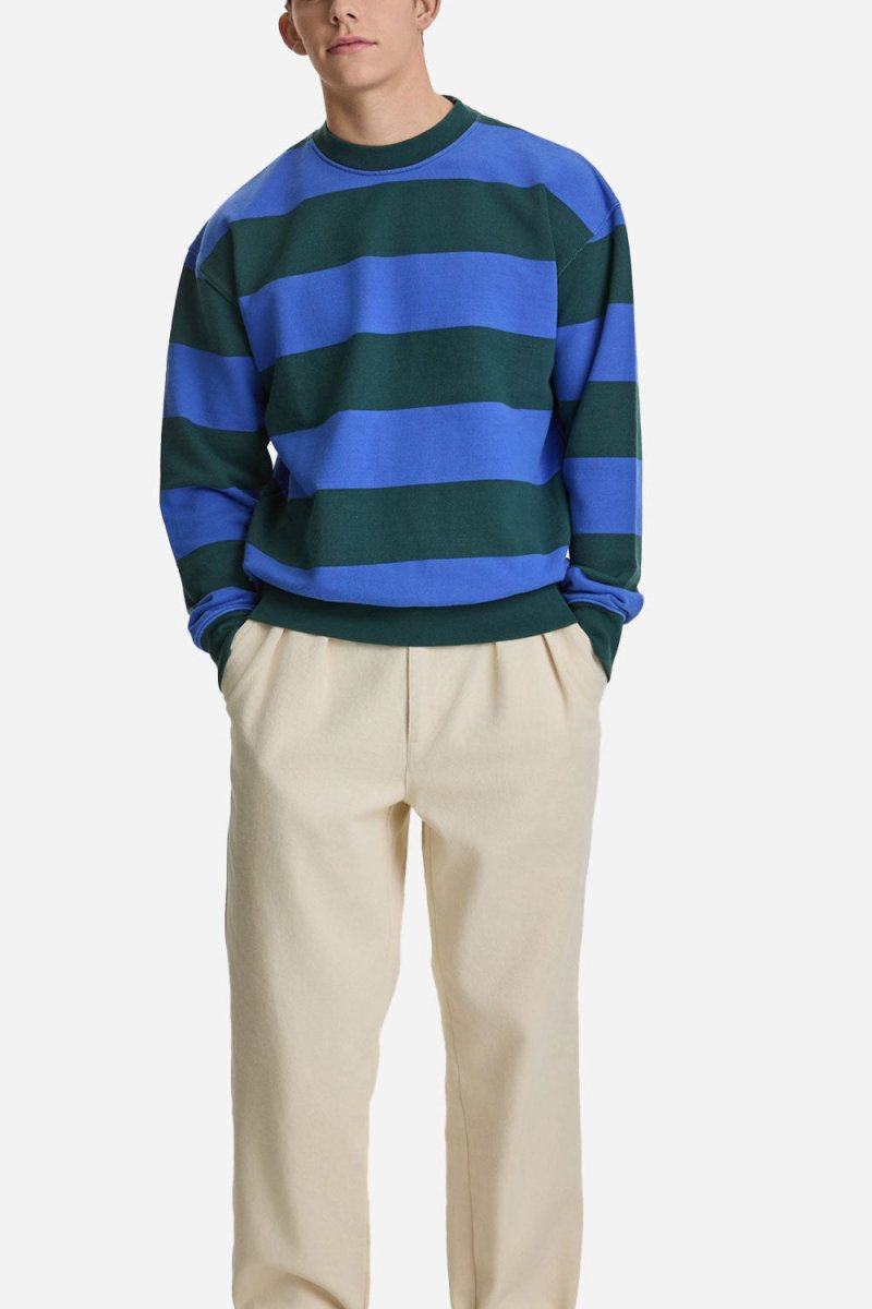 La Paz Paiva Striped Sweatshirt (Dark Green/Yves Blue) | Sweaters