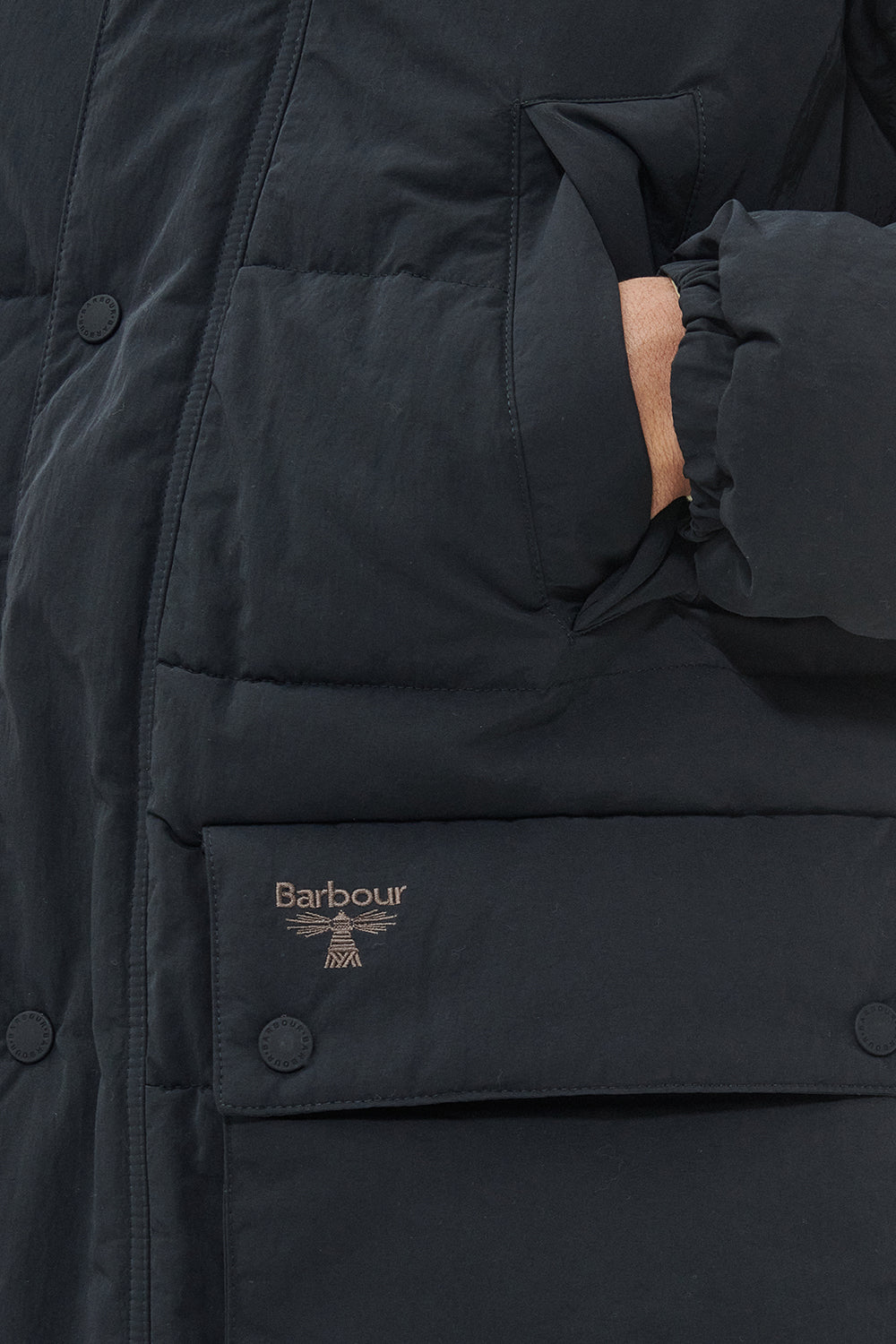 Barbour B.Beacon Glacial Quilt Coat (Black) | Number Six