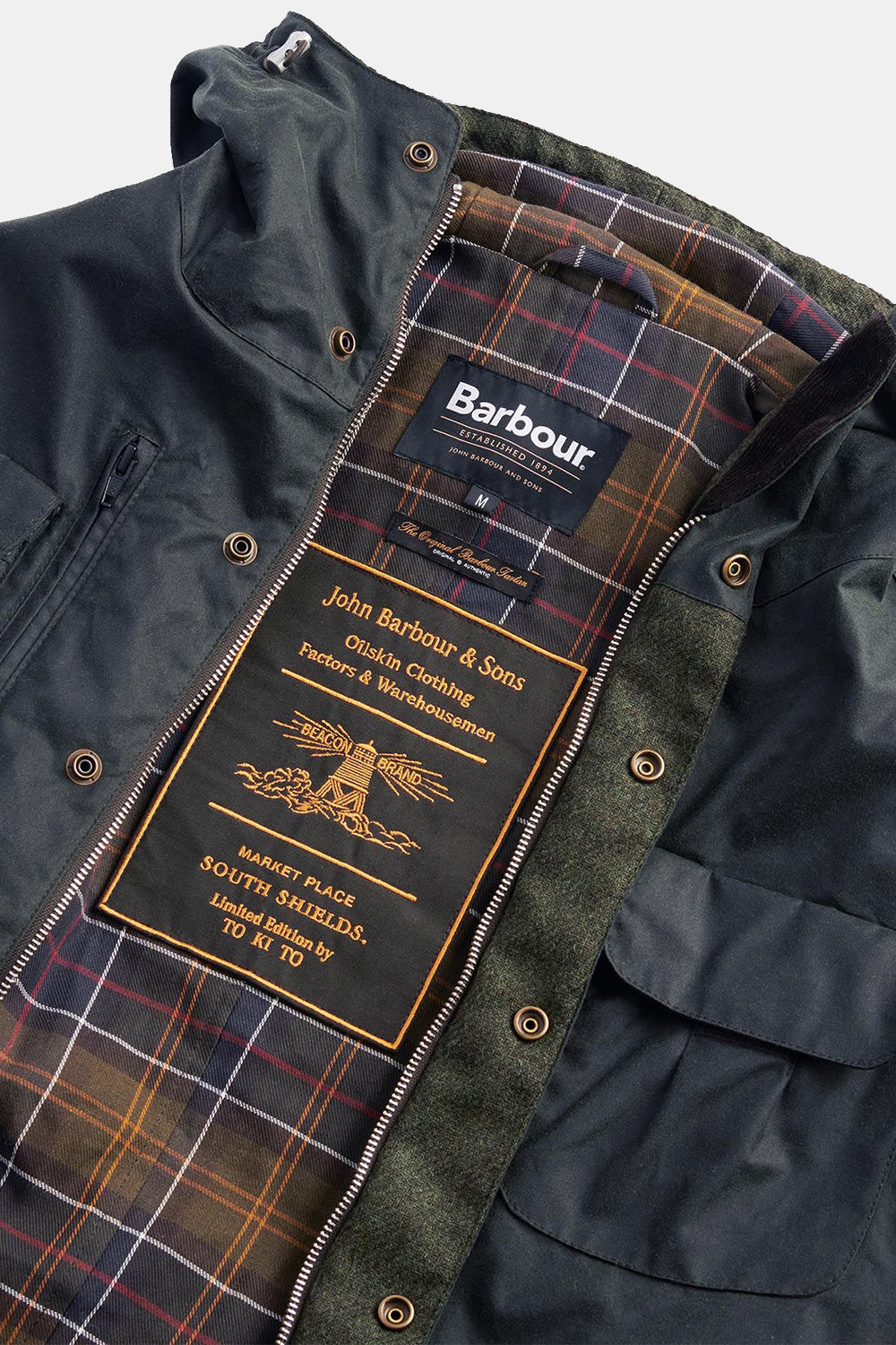 Barbour X à Ki à Bicycle Wax Jacket (Sage)