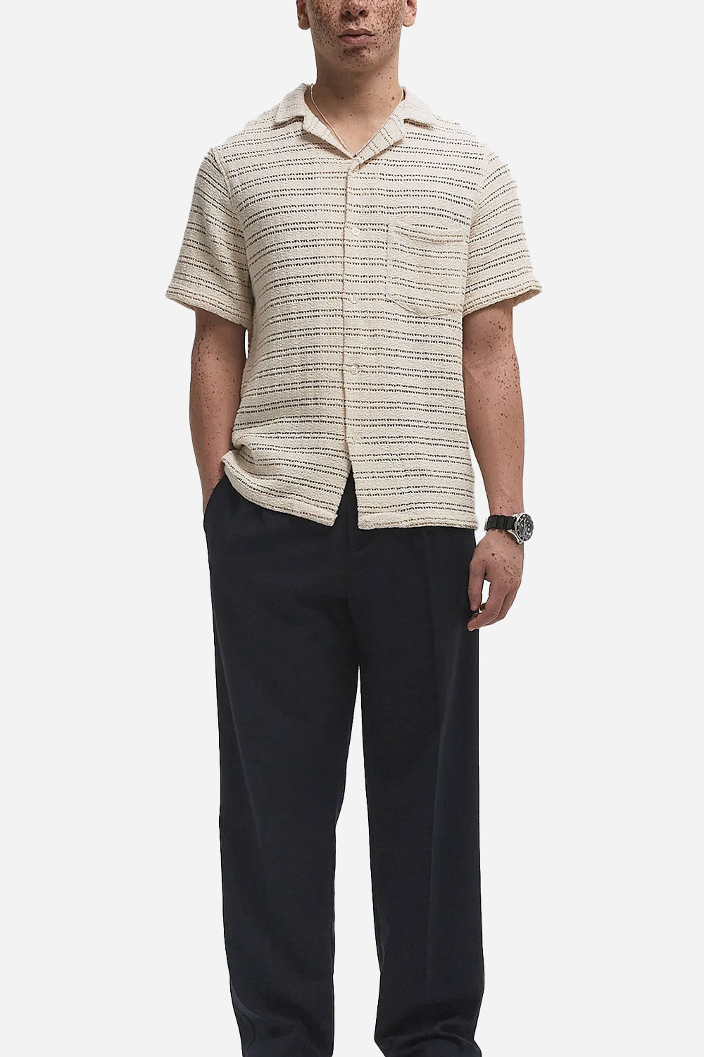 La flanelle portugaise a conduit du tricot (ECRU)