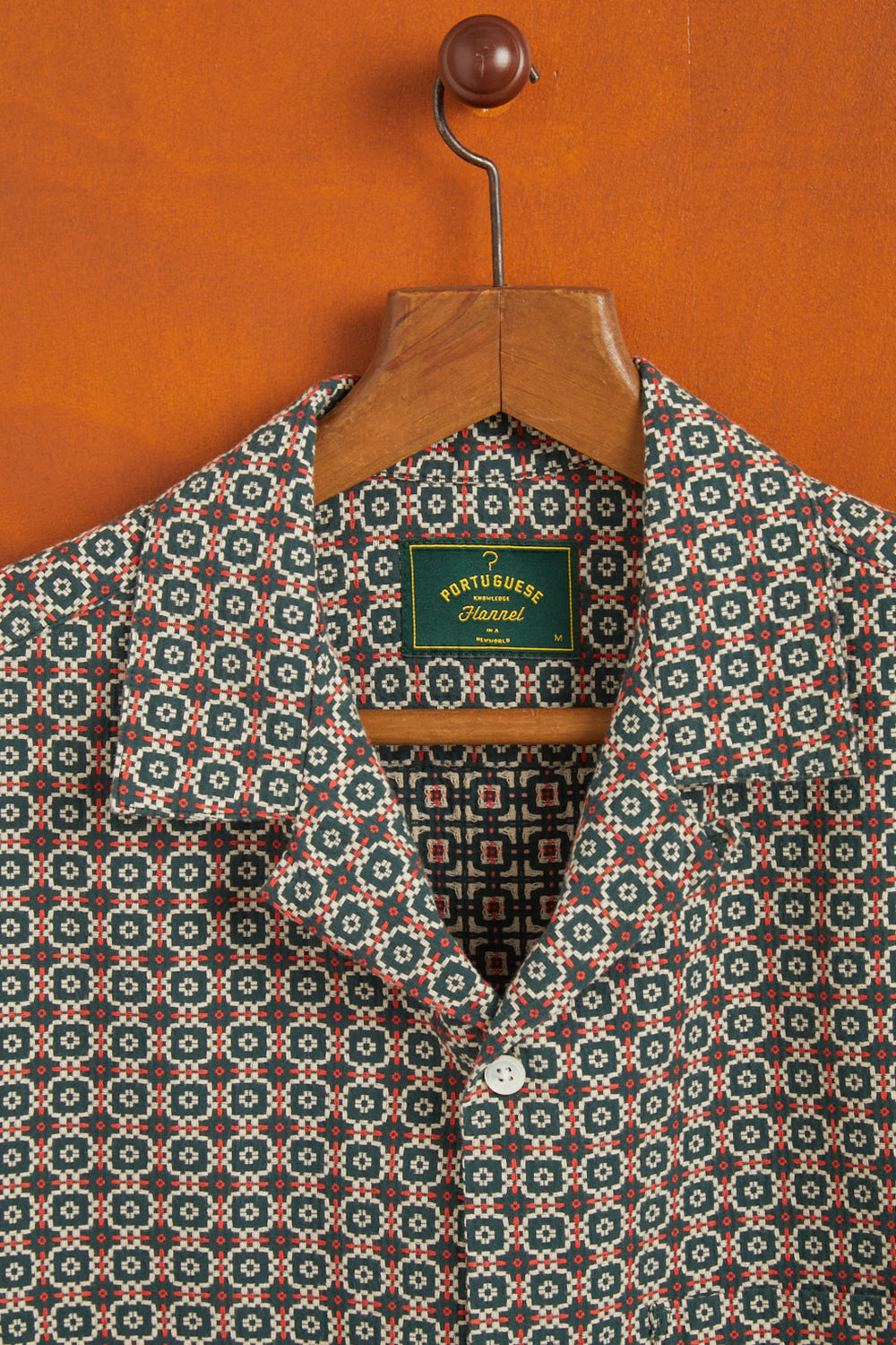 Portuguese Flannel Tile Shirt (Green/Orange)
