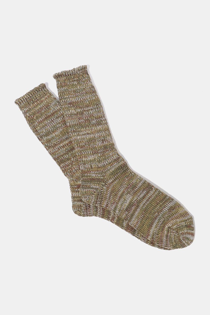 Anonymous Ism 5 Colour Mix Crew Socks (Olive Brown) | Socks