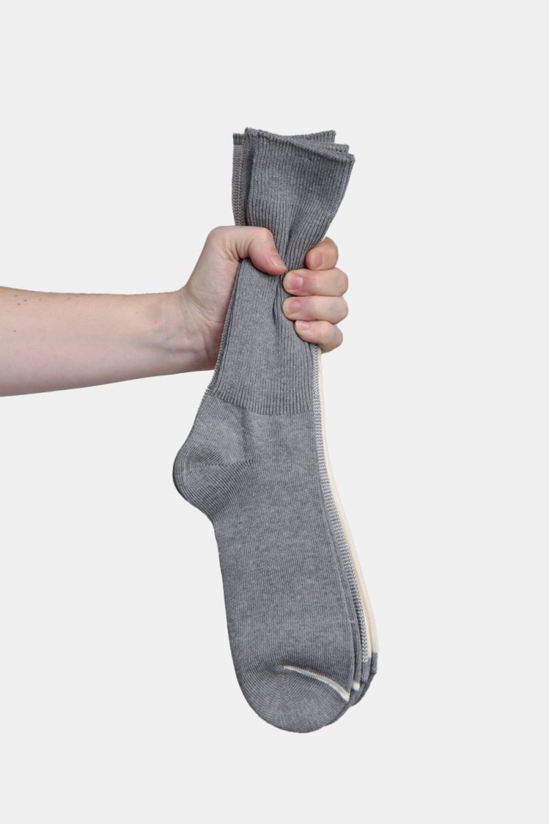 Anonymous Ism Amerib Pack of Three Crew Socks (Cream / Grey) | Socks