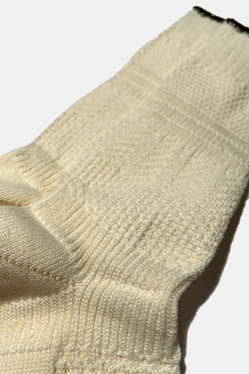 Anonymous Ism Woven Crew Sock (Ecru/Green) | Socks