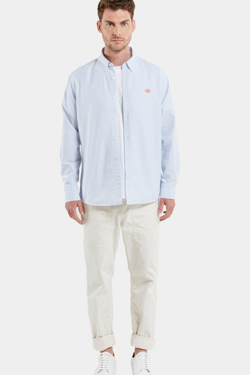 Armor Lux ML Oxford Stripe Shirt (Blue Sky / Milk) | Shirts