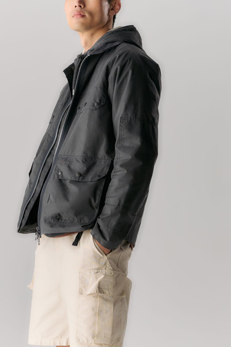 Barbour Re - Engineered Bedale Waxed Jacket (Charcoal) | Jackets