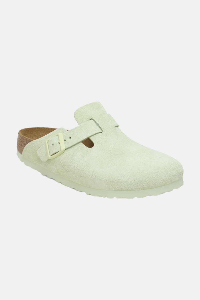 Birkenstock Boston BS Suede Leather (Faded Lime) | Sandals
