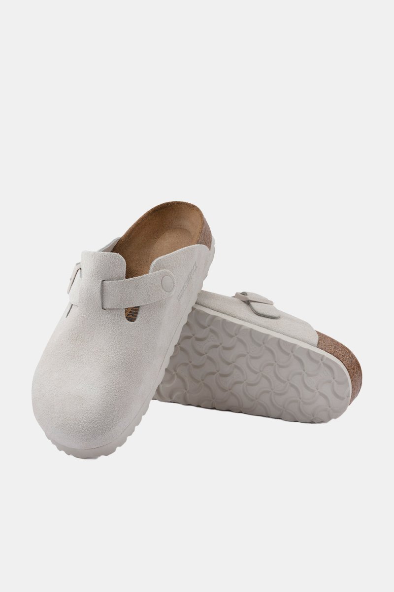 Birkenstock Boston Suede Leather (Antique White) | Sandals