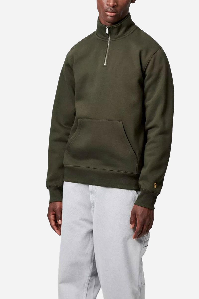 Carhartt Chase Neck Zip Sweat (Olive/Gold) | Sweaters