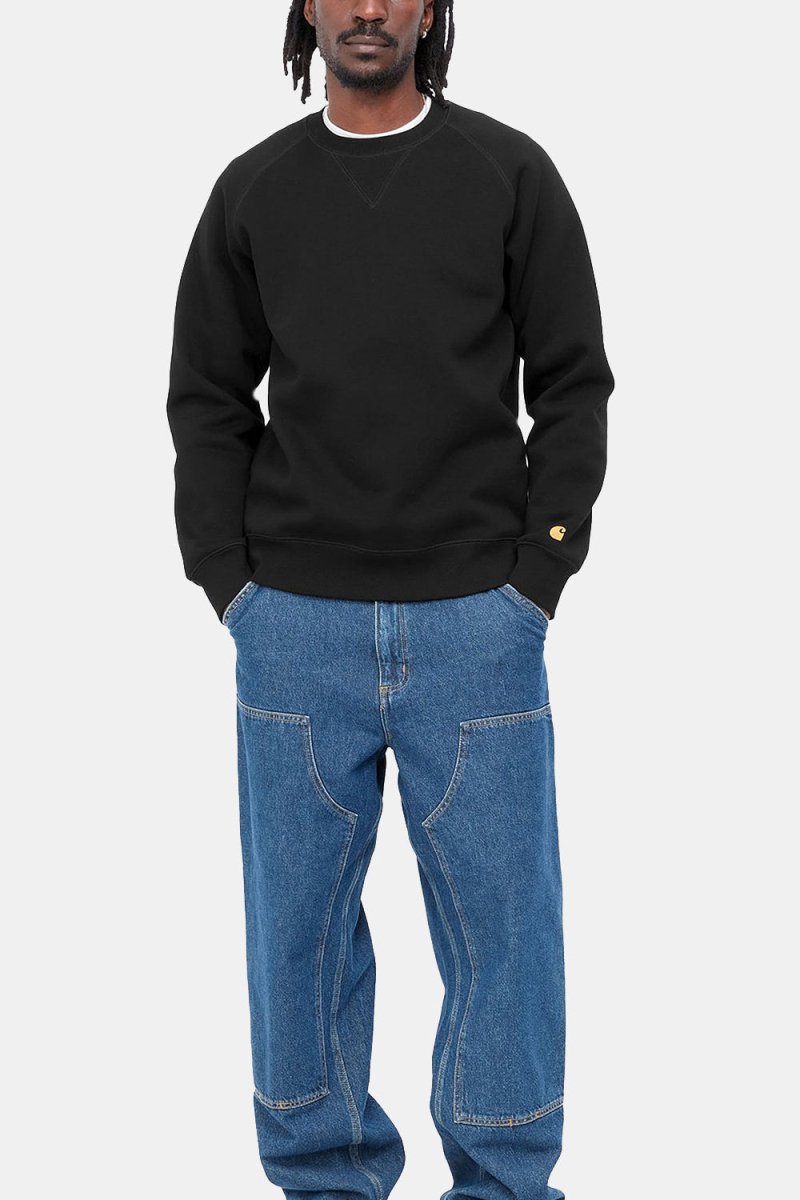 Carhartt WIP Chase Heavy Sweatshirt (Black & Gold) | Sweaters