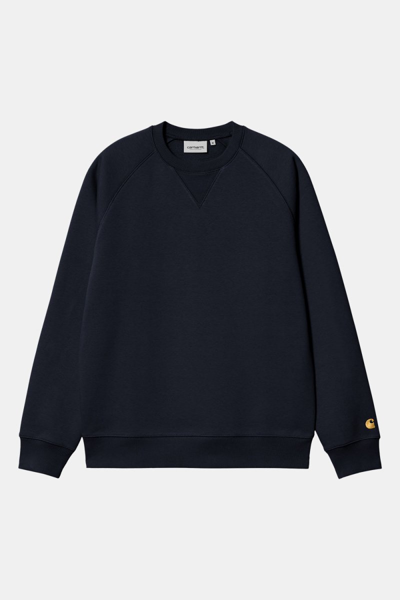 Carhartt WIP Chase Sweatshirt (Dark Navy/Gold) | Sweaters