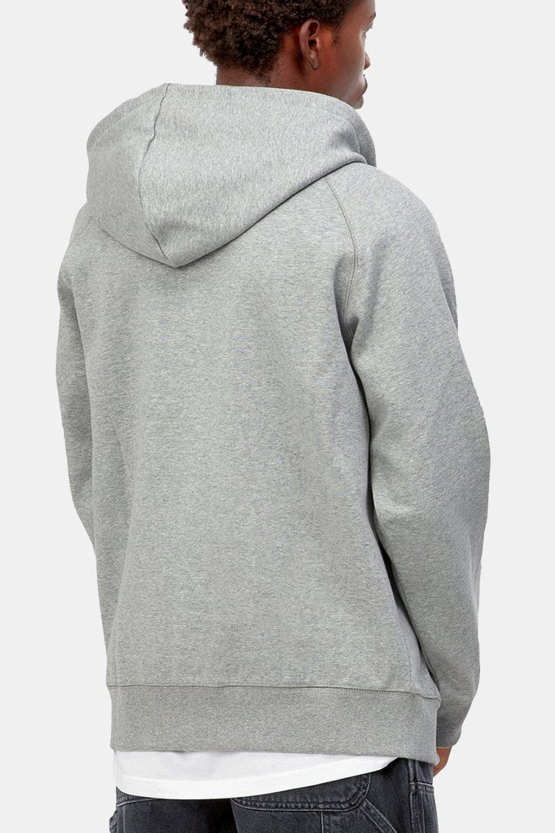 Carhartt WIP Hooded Chase Jacket (Grey Heather/Gold) | Sweaters
