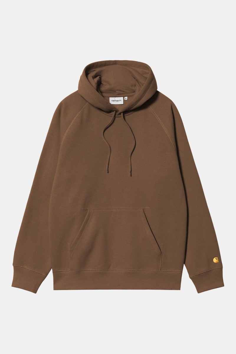 Carhartt WIP Hooded Chase Sweatshirt (Chocolate/Gold) | Sweaters