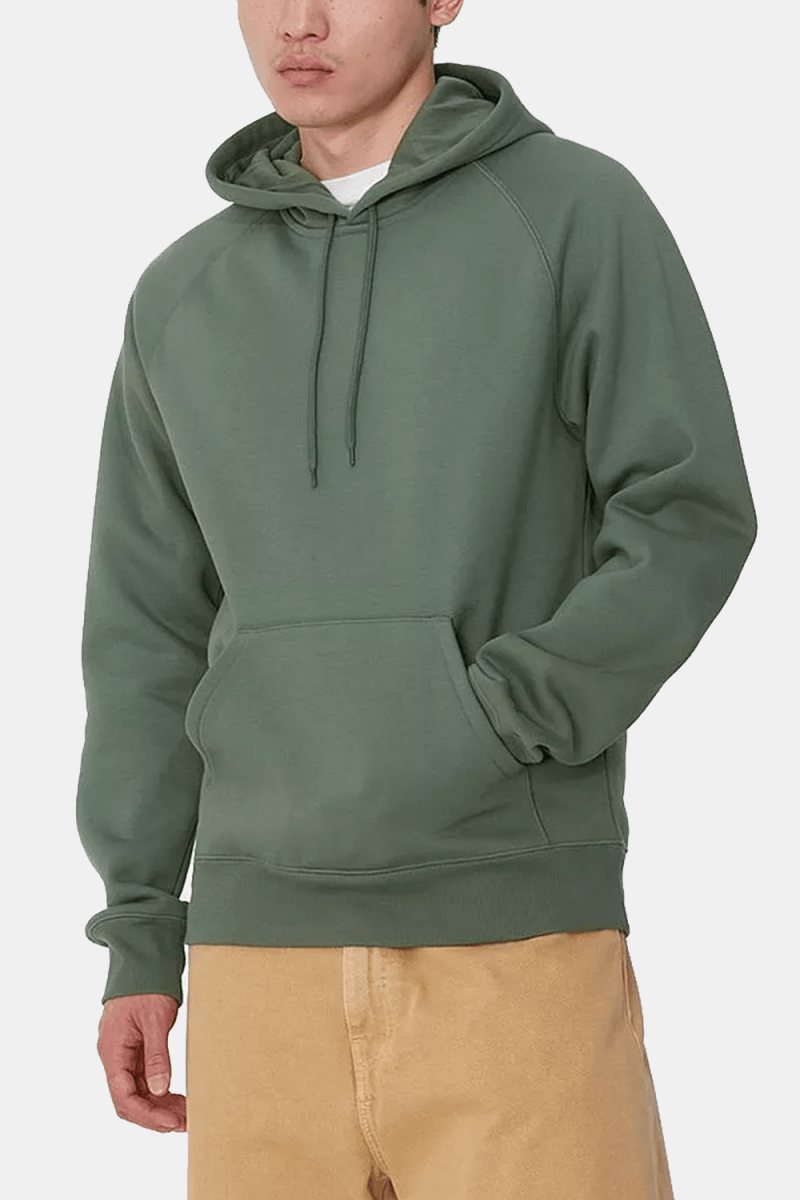 Carhartt WIP Hooded Chase Sweatshirt (Duck Green/Gold) | Sweaters