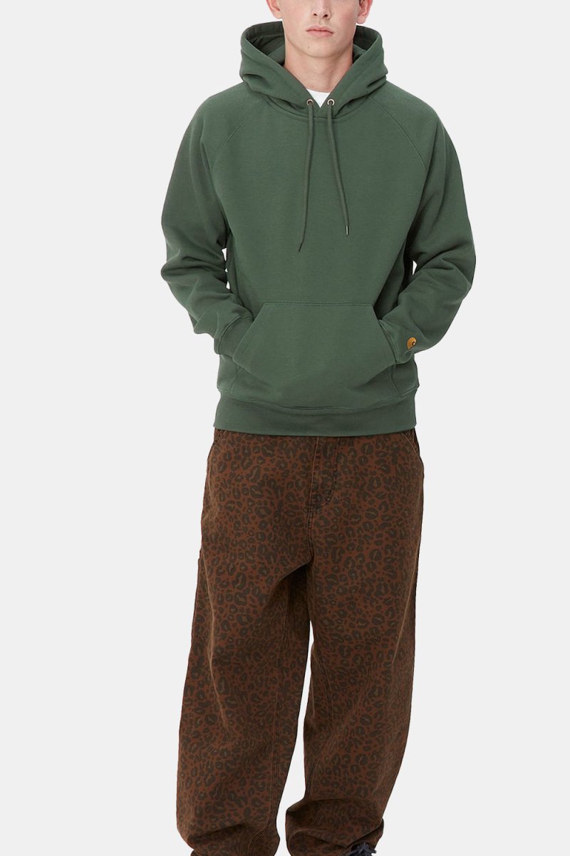 Carhartt WIP Hooded Chase Sweatshirt (Sycamore Tree/Gold) | Sweaters