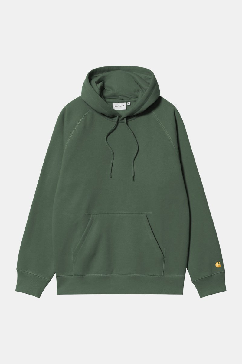 Carhartt WIP Hooded Chase Sweatshirt (Sycamore Tree/Gold) | Sweaters