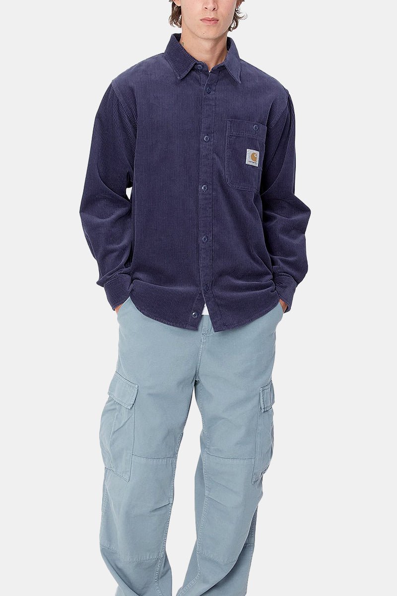 Carhartt WIP Long Sleeve Flint Shirt (Aura Rinsed) | Shirts