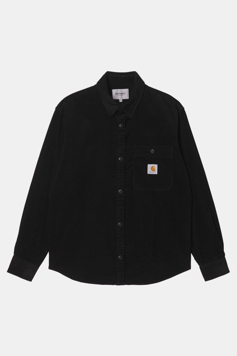 Carhartt WIP Long Sleeve Flint Shirt (Black Rinsed) | Shirts