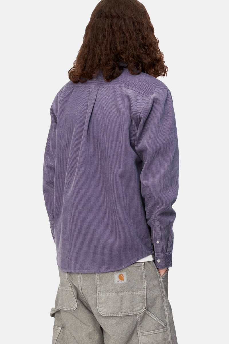 Carhartt WIP Madison Cord Long Sleeve Shirt (Glassy Purple/Black) | Shirts