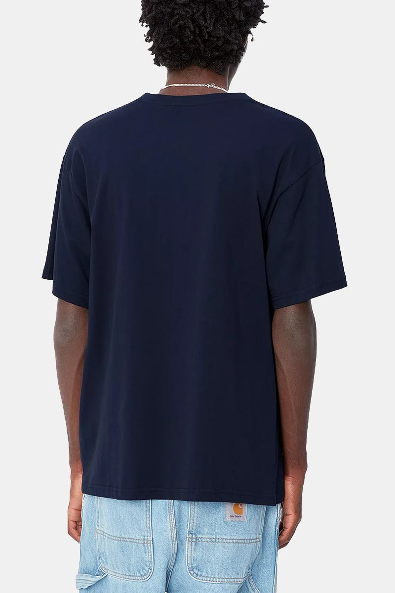 Carhartt WIP Madison Short Sleeve T-shirt (Dark Navy/White) | T-Shirts