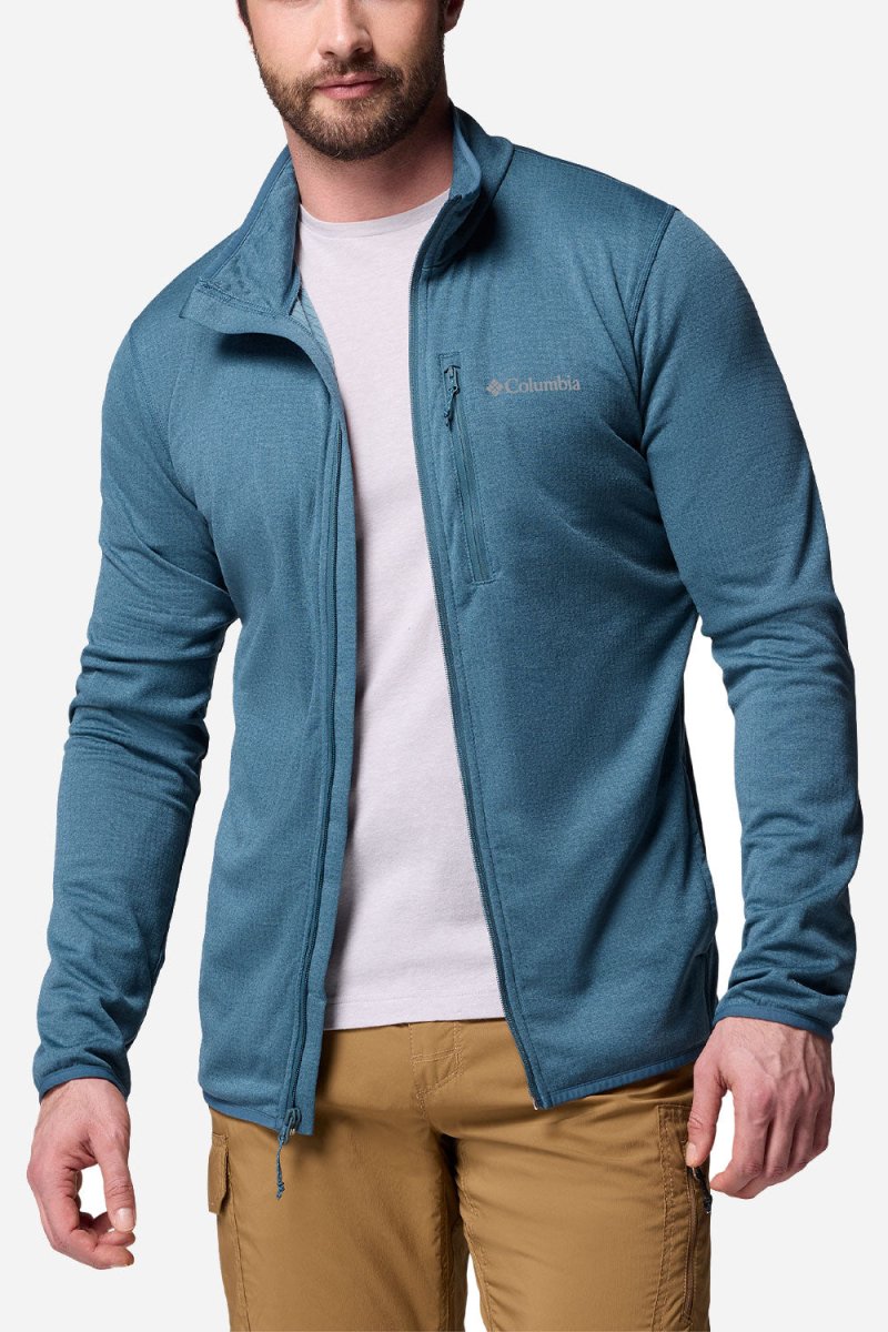 Columbia Essential Hike™ Grid Fleece Full Zip (Everblue) | Sweaters
