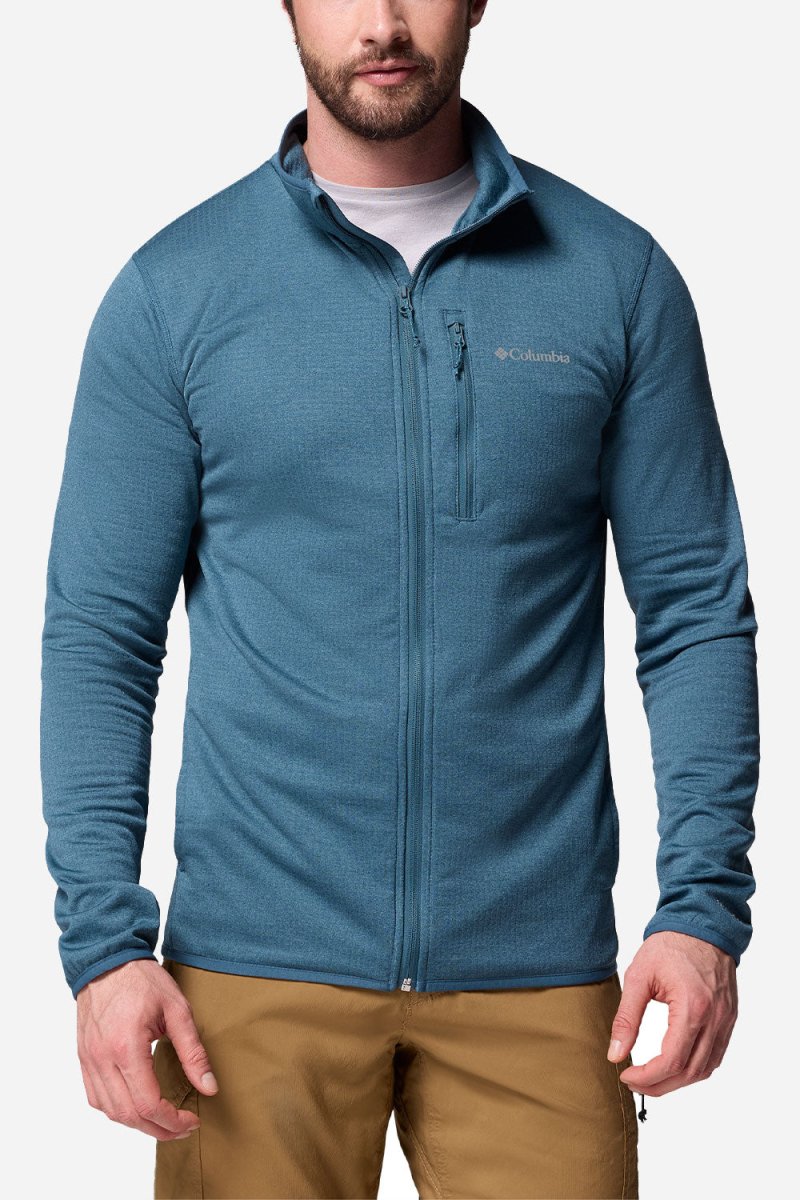 Columbia Essential Hike™ Grid Fleece Full Zip (Everblue) | Sweaters
