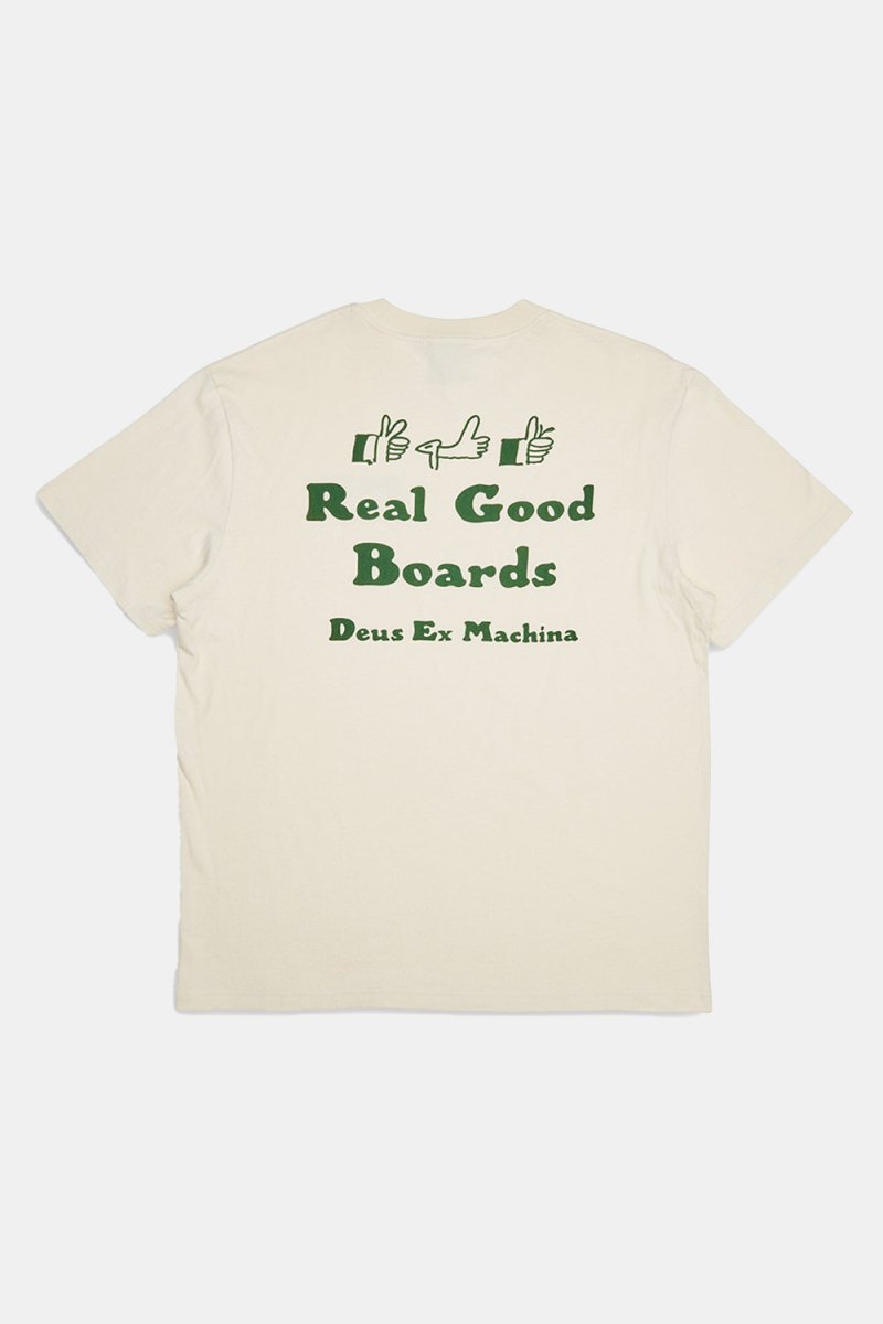 Deus Real Good Tee Recycled Cotton T-Shirt (Dirty White) | T-Shirts