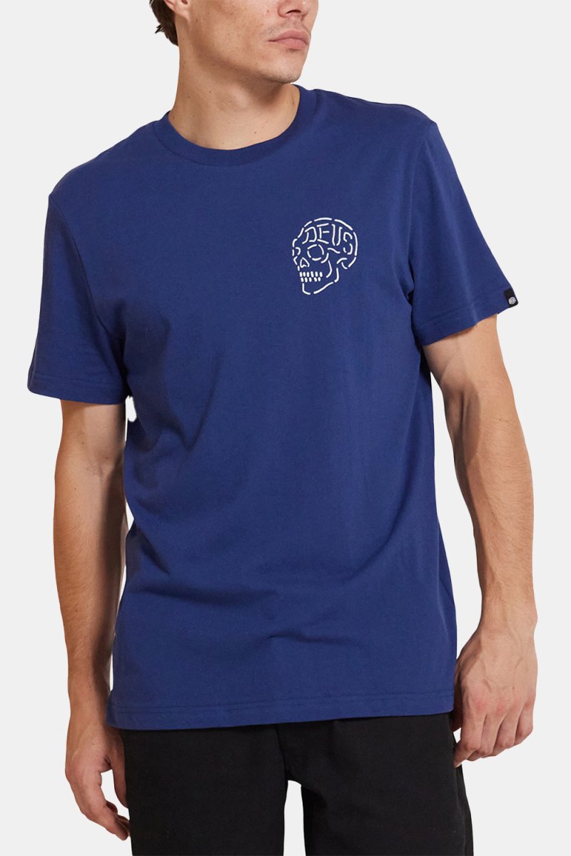 Deus Venice Skull Tee Organic Cotton T-Shirt (Mechanic Blue) | T-Shirts