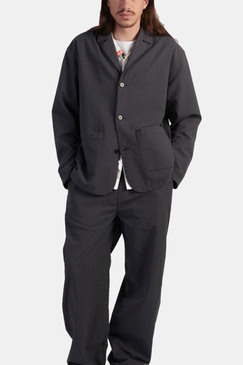 Edwin Edison Seersucker Blazer (Dark Grey) | Jackets